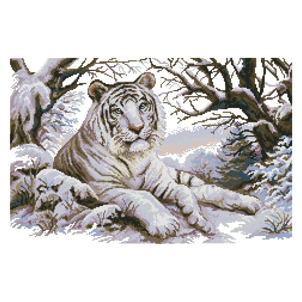 14ct Stamped Cross Stitch Tiger (51*36cm)