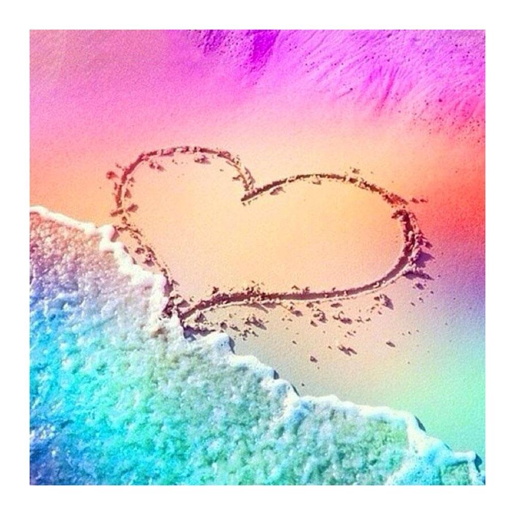 Diamond Painting - Full Round - Colorful Heart Beach