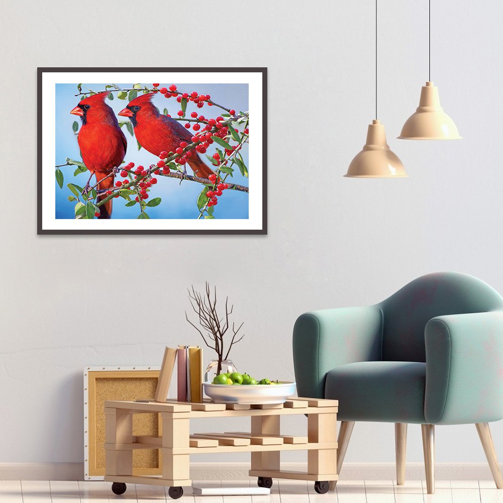 Diamond Painting - Full Round - Red Birds A