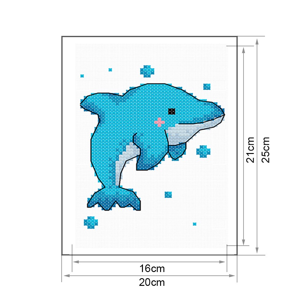 11ct Stamped Cross Stitch Baby Dolphin (25*20cm)