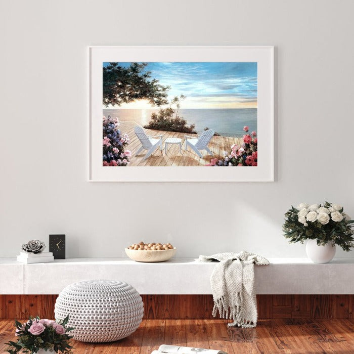 Painting By Numbers Kit DIY Cozy Sea View Oil Art Picture Home Wall Decor
