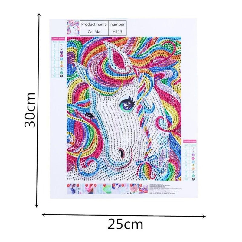 DIY 5D Crystal Rhinestone Diamond Painting Kit Colorful Horse Model: H113 horse