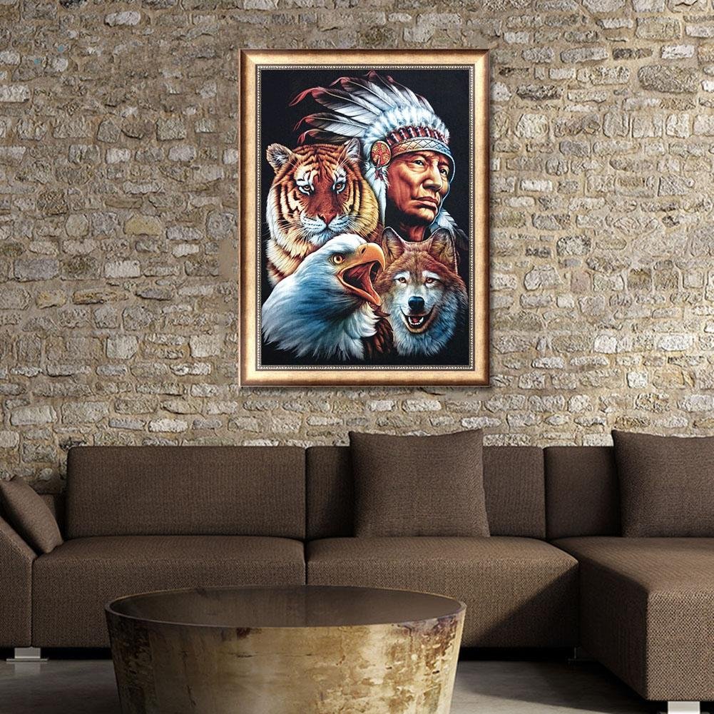 Diamond Painting - Full Round - Indians and Tigers