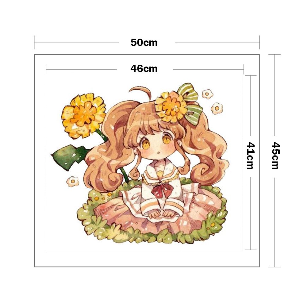 11ct Stamped Cross Stitch - Frangipani Girl ( 45*50cm)