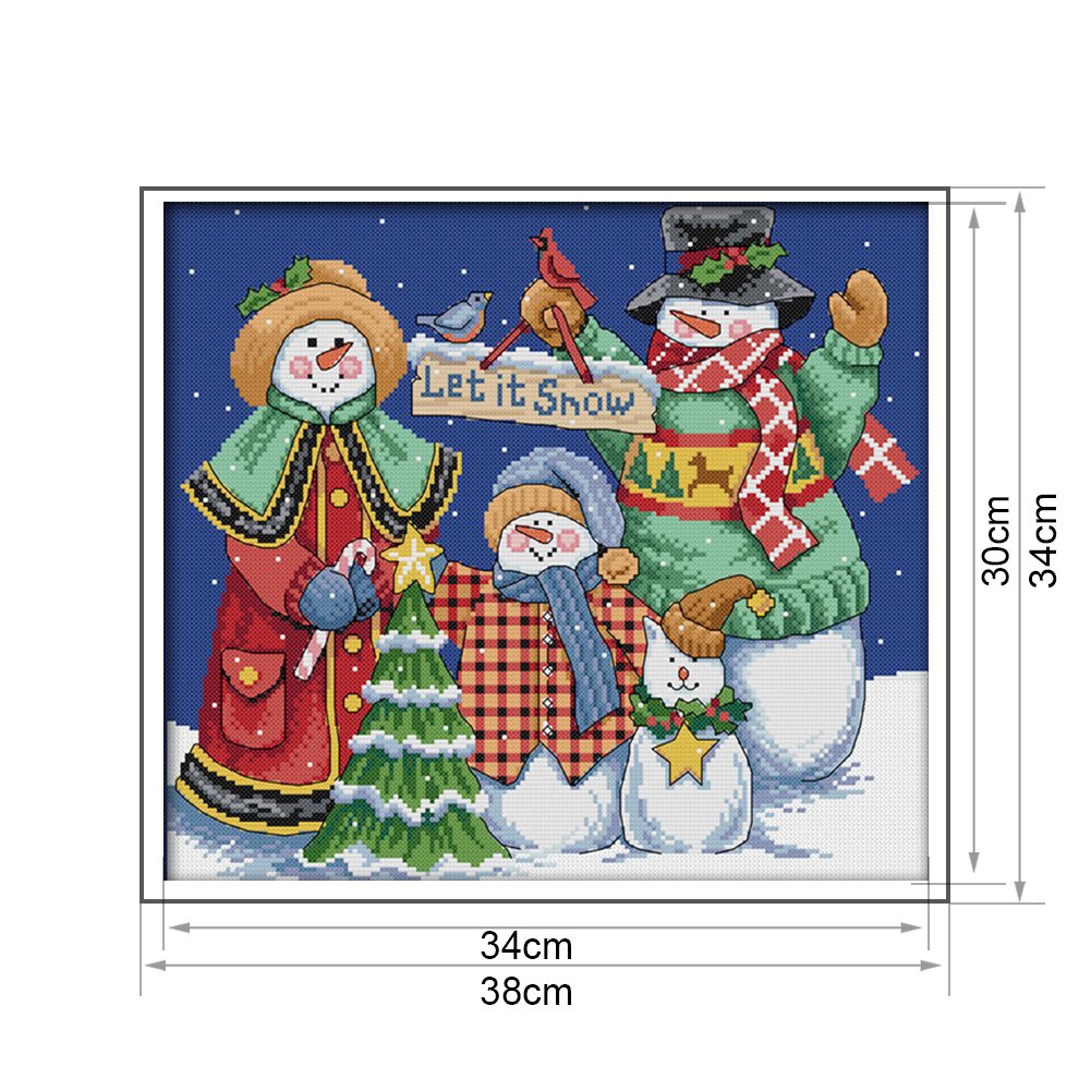 14ct Stamped Cross Stitch - Snowman (38*34cm)