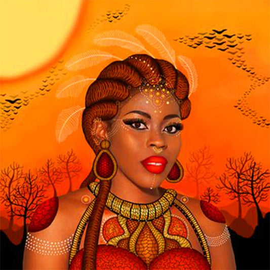 African Woman Full Round Diamond Painting Kits