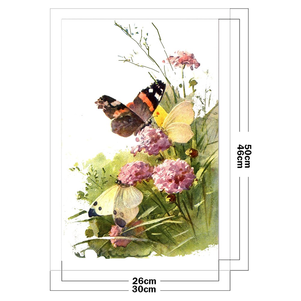 Punto de Cruz DIY Estampado 11ct - Mariposa y Flor (30*50cm)