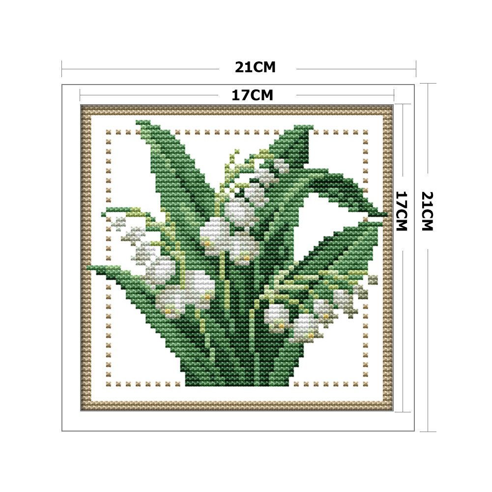 Ponto Cruz Estampado 11ct - Flor de Maio (21*21cm)