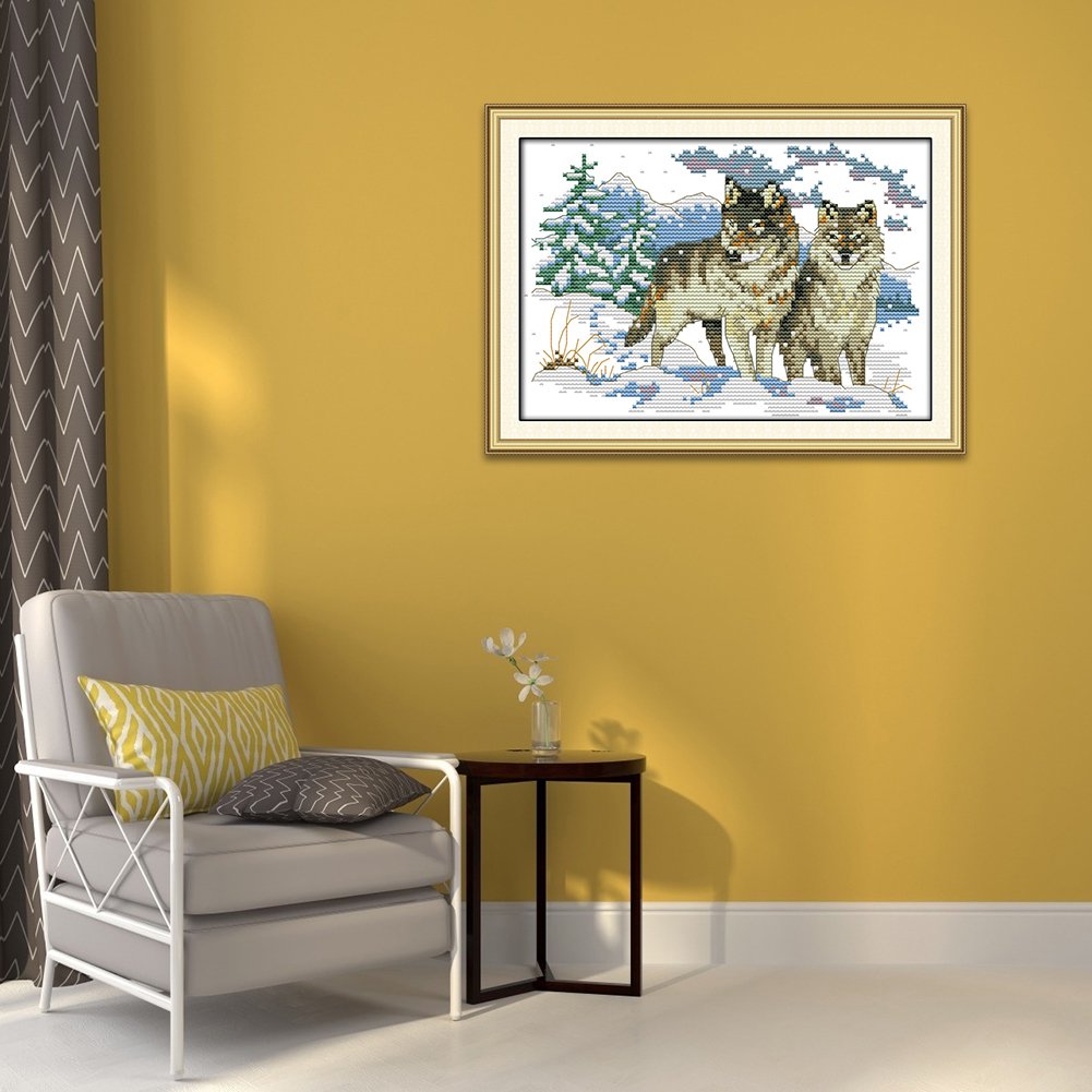 14ct Stamped Cross Stitch - Wolves (26*18cm)