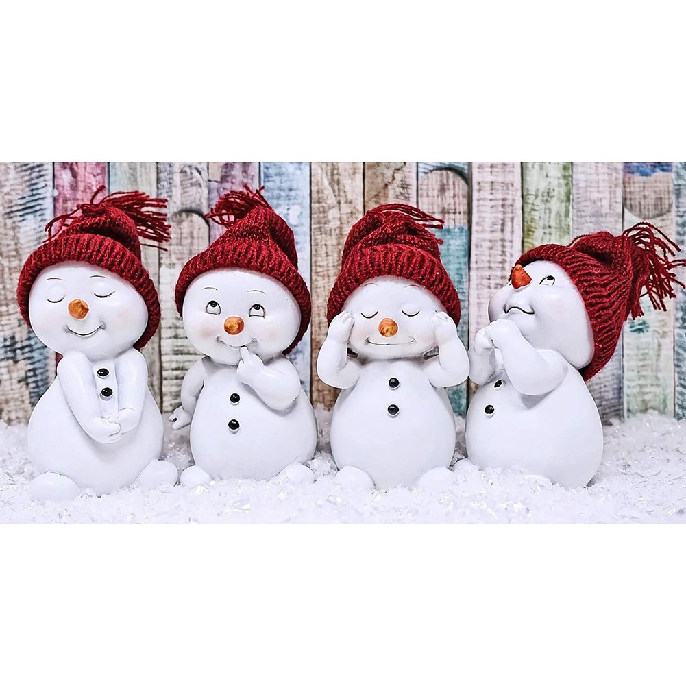 5D Diy Diamond Painting Kit Full Round Beads Snowman Baby (30*50cm)