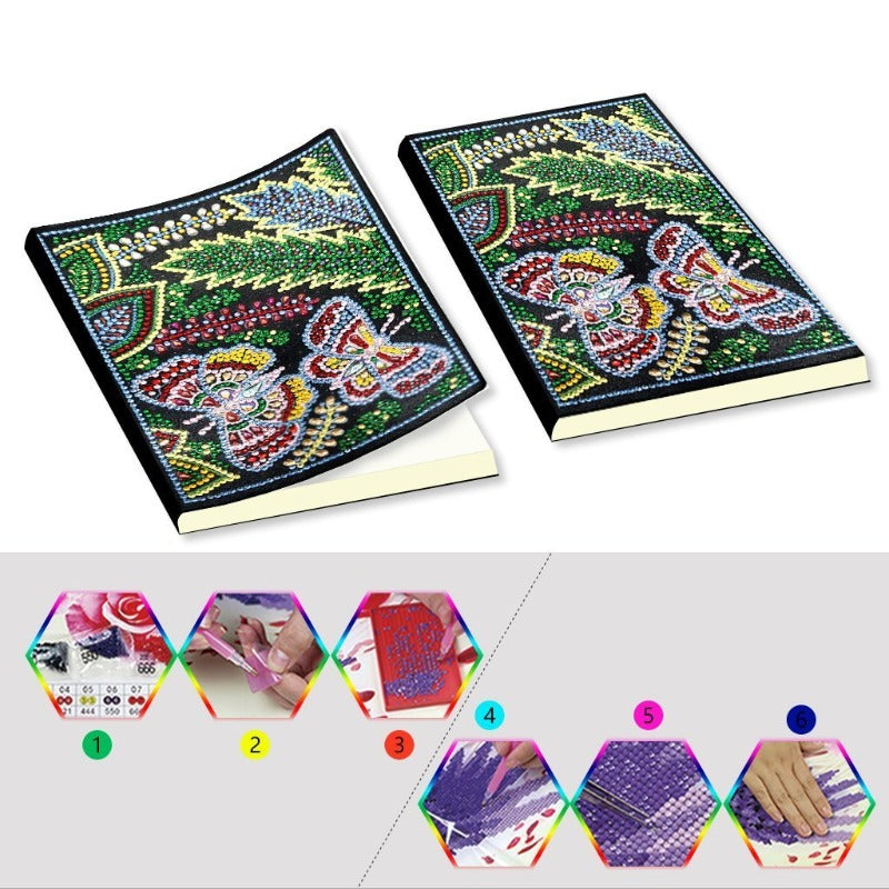 A5 5D Notebook DIY Part Special Shape Rhinestone Diary Book | Butterfly【diamondpaintingsart】