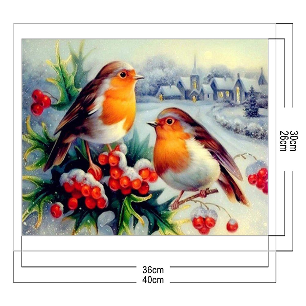 11ct Stamped Cross Stitch - Birds Flower( 40*30cm)