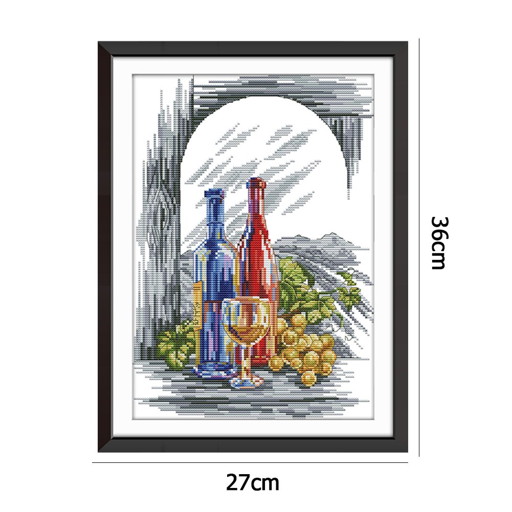 14ct Stamped Cross Stitch - Wine Glass (36*27cm)