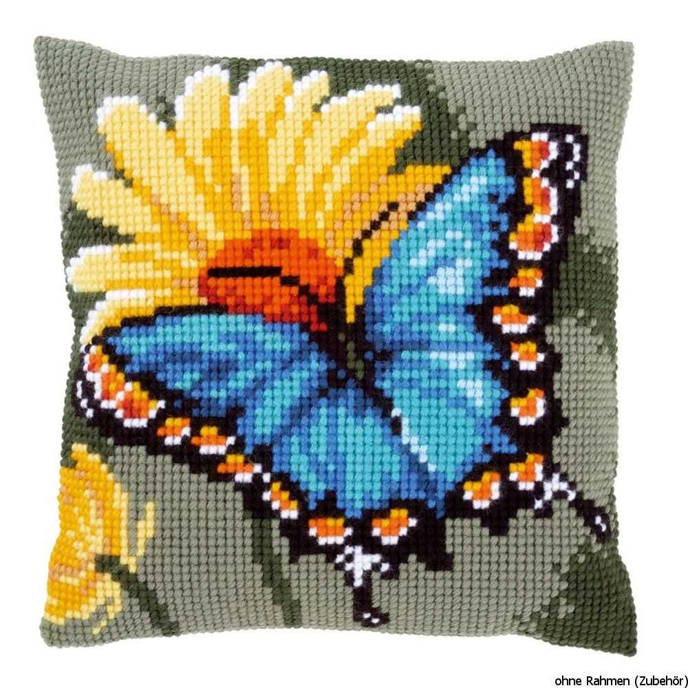 Butterfly 11CT Stamped Cross Stitch Pillowcase Needle Artwork (40*40CM)