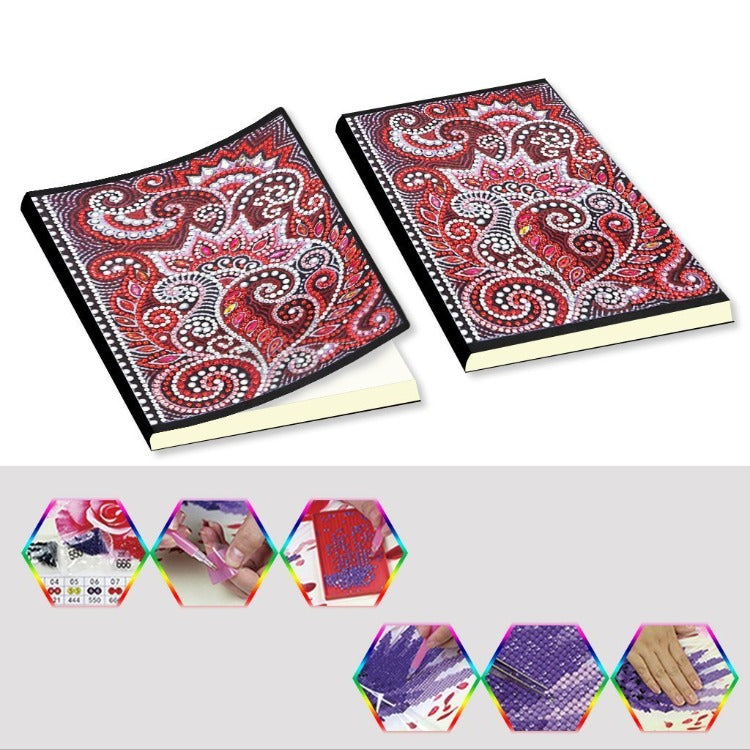 A5 5D Notebook DIY Part Special Shape Rhinestone Diary Book | Flower【diamondpaintingsart】