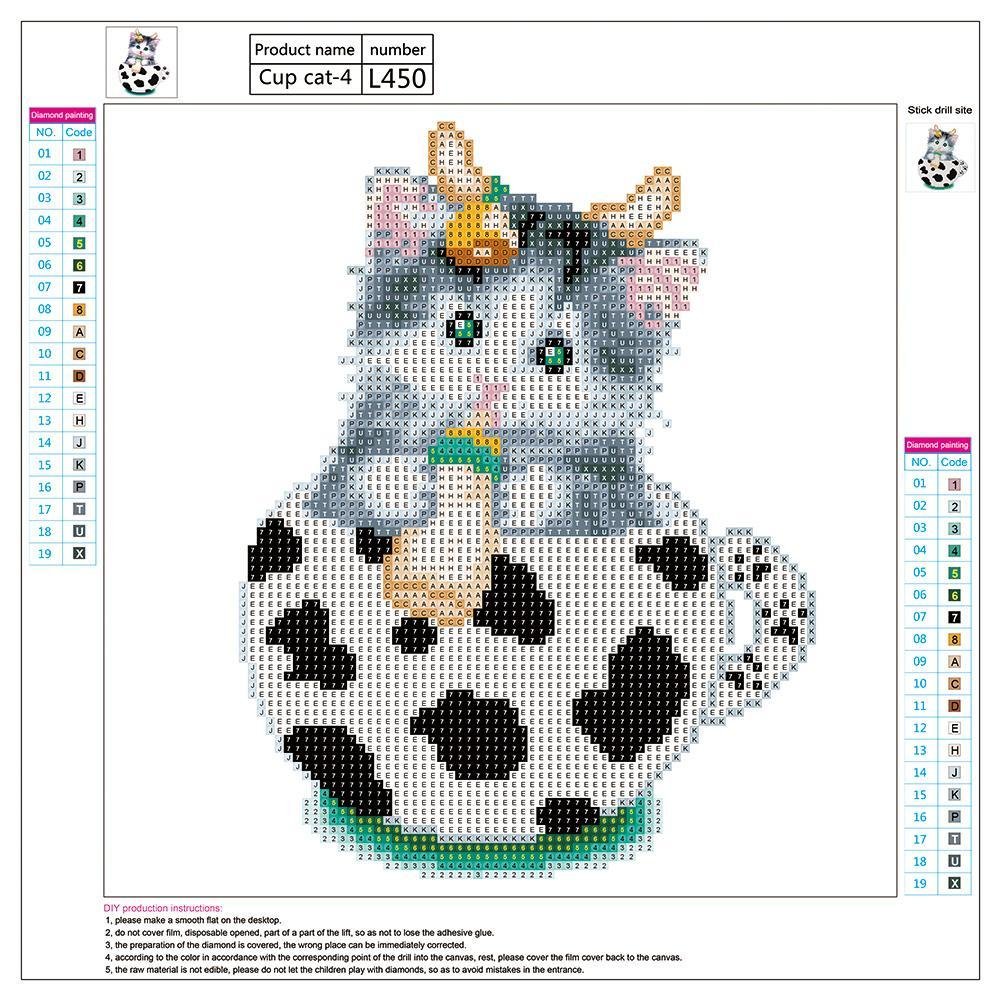 Kit de pintura de diamantes 5D DIY - Ronda parcial - Copa Cat Baby