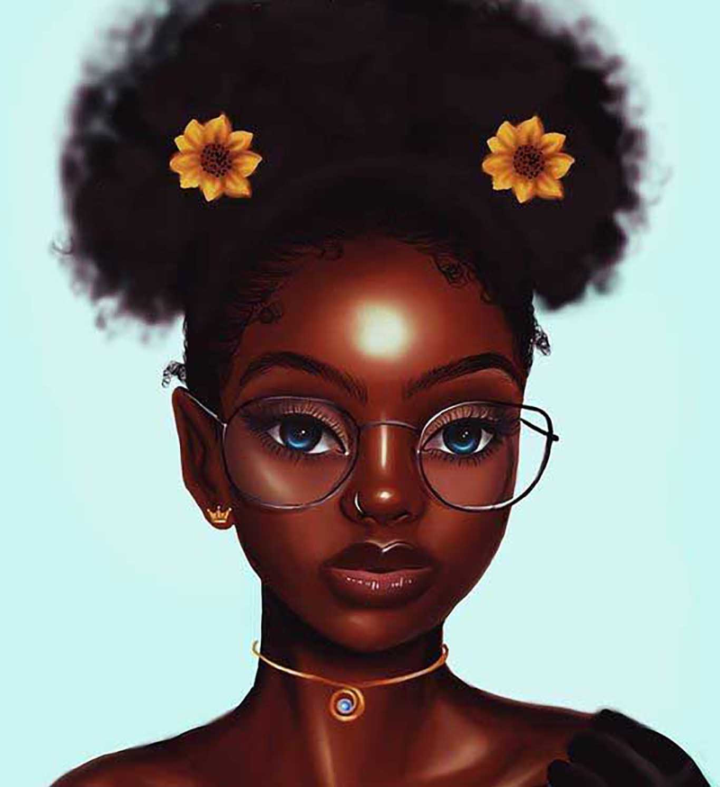 African girl Wearing Glasses Beads Art Kits