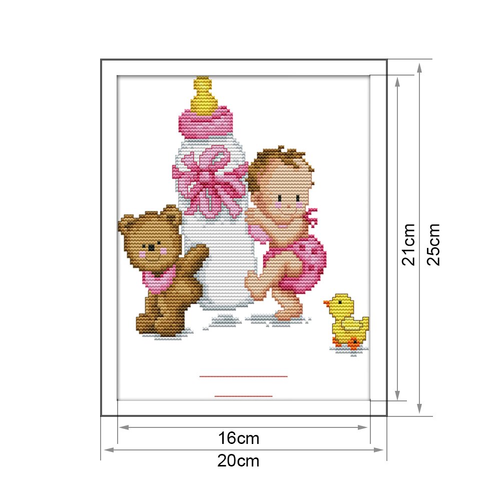 14ct Stamped Cross Stitch - Cute Baby (25*20cm)