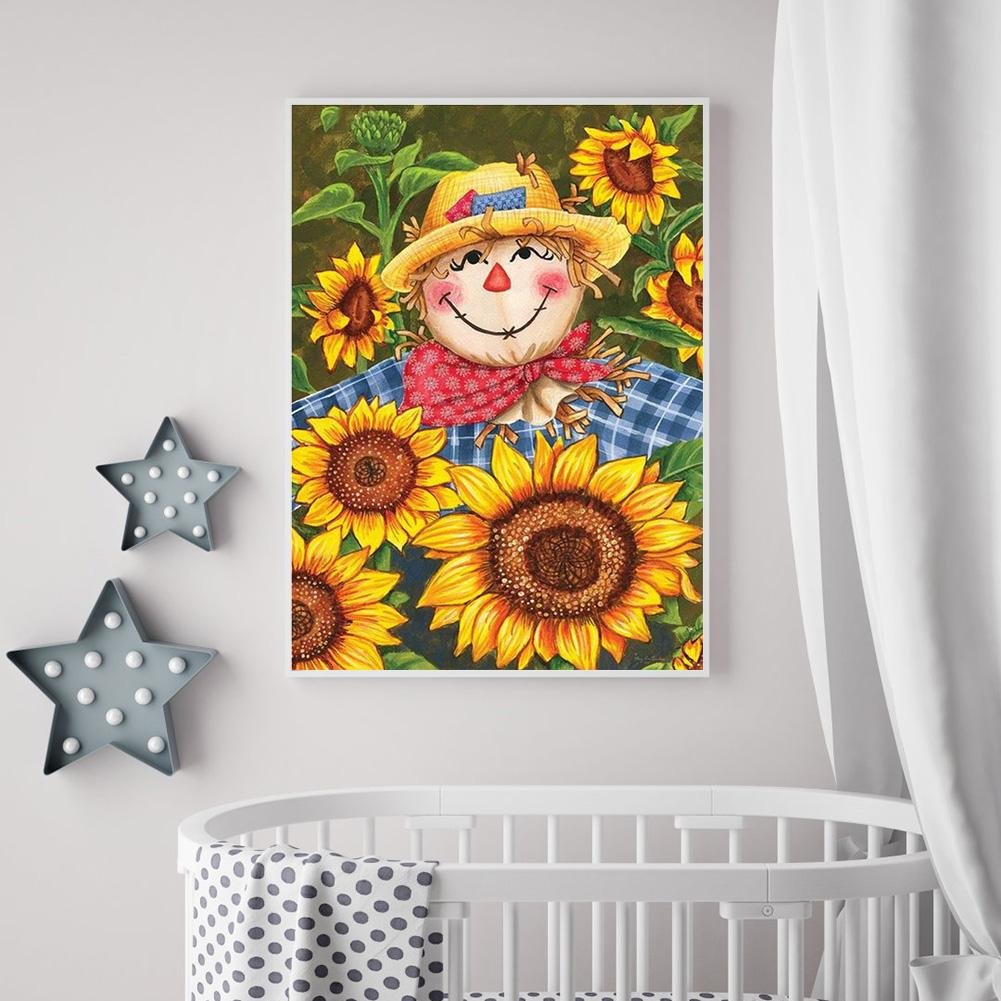 Diamond Painting - Full Round - Sunflower Scarecrow