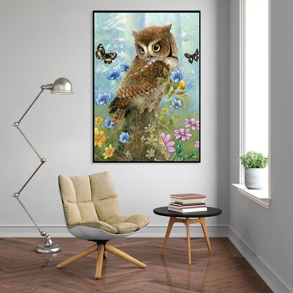 Diamond Painting - Full Round - Flower Owl