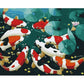 Digital Oil Painting By Numbers Pond Fishes Canvas Drawing Picture