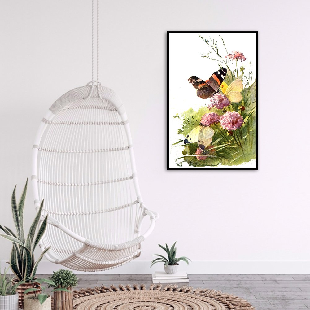 11ct Stamped DIY Cross Stitch - Butterfly and Flower (30*50cm)