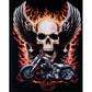 11ct Stamped Cross Stitch Motorcycle Skull(40*50cm)