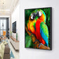 Pintura Diamante - Redondo Completo - Papagaios Coloridos