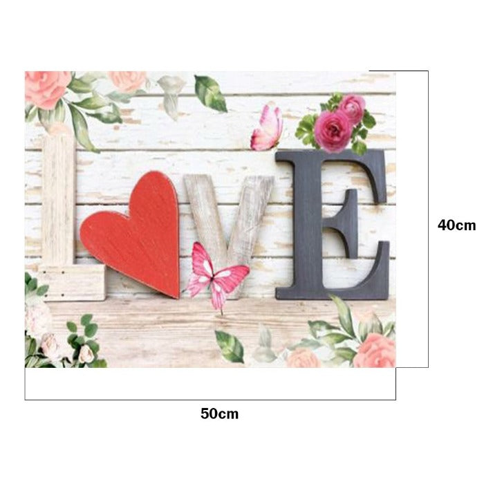 DIY Love Hand Painted Canvas Picture Size