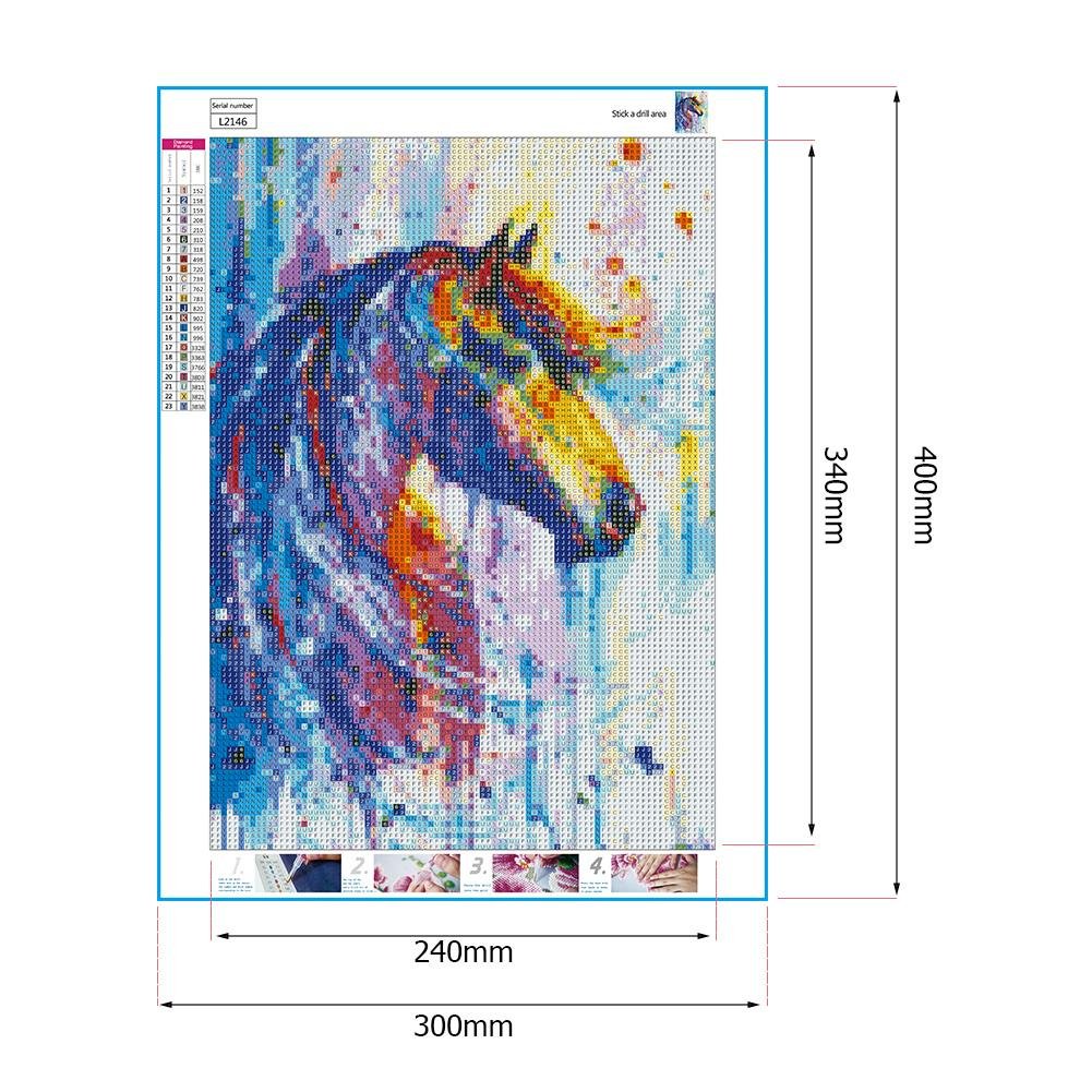 Diamond Painting - Full Round - Colorful Horse A
