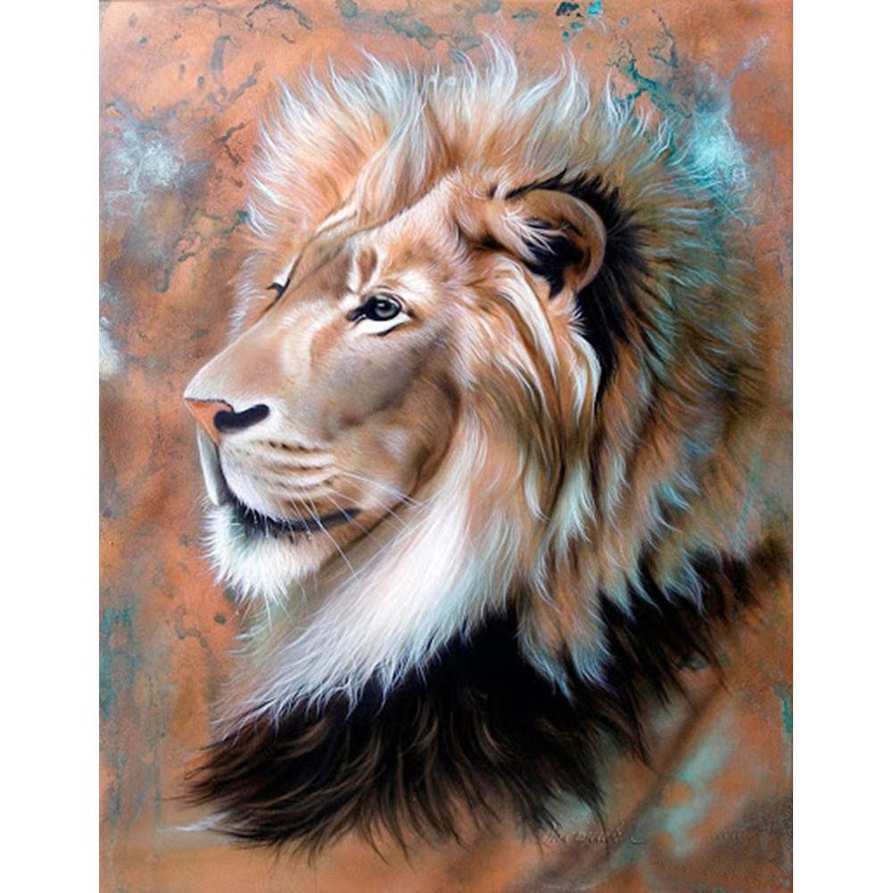 5D Diy Diamond Painting Kit Full Round Beads Lion