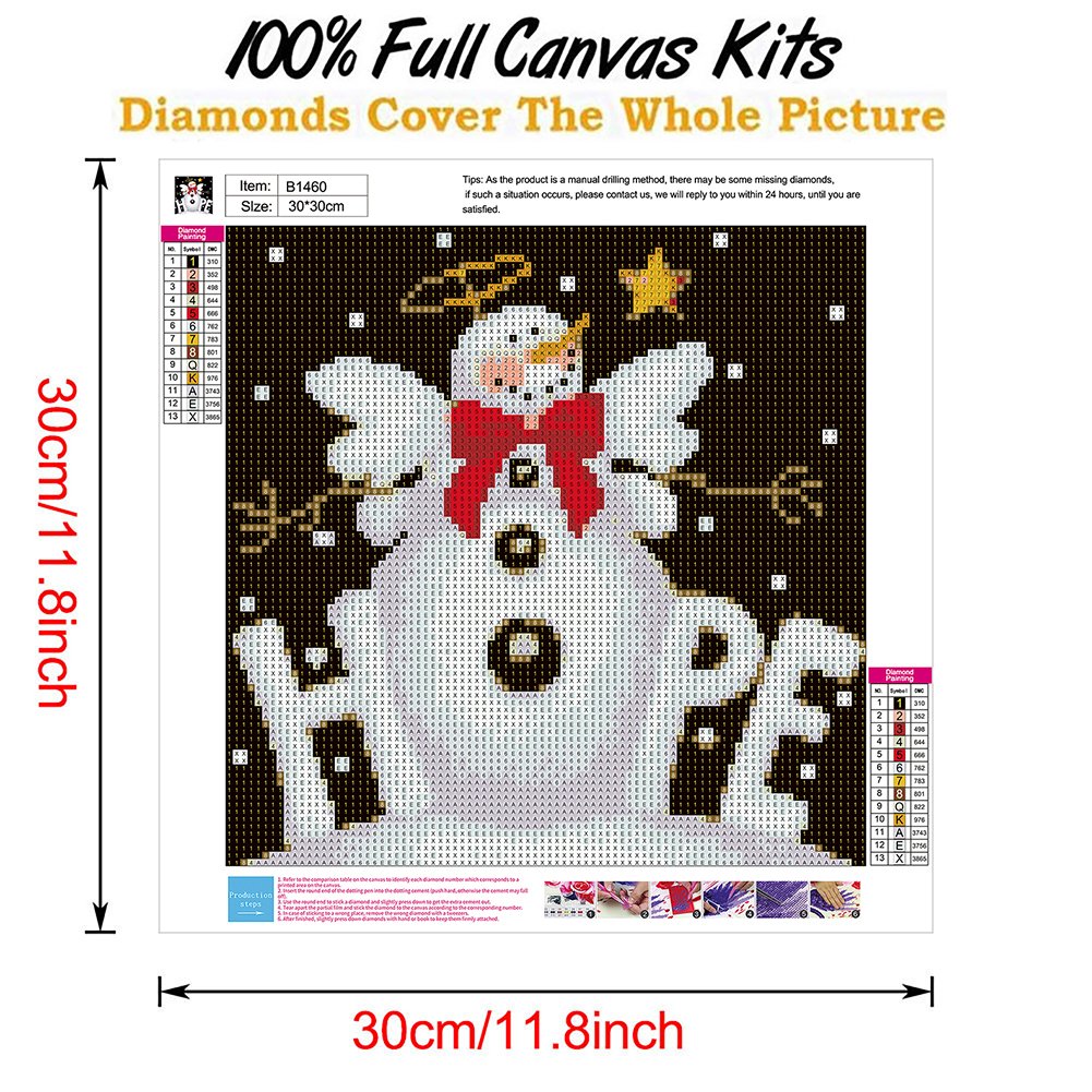 Pintura Diamante - Rodada Completa - Boneco de Neve R