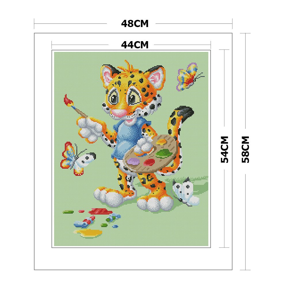 11CT Stamped Cross Stitch Cartoon Animals (48*58cm)