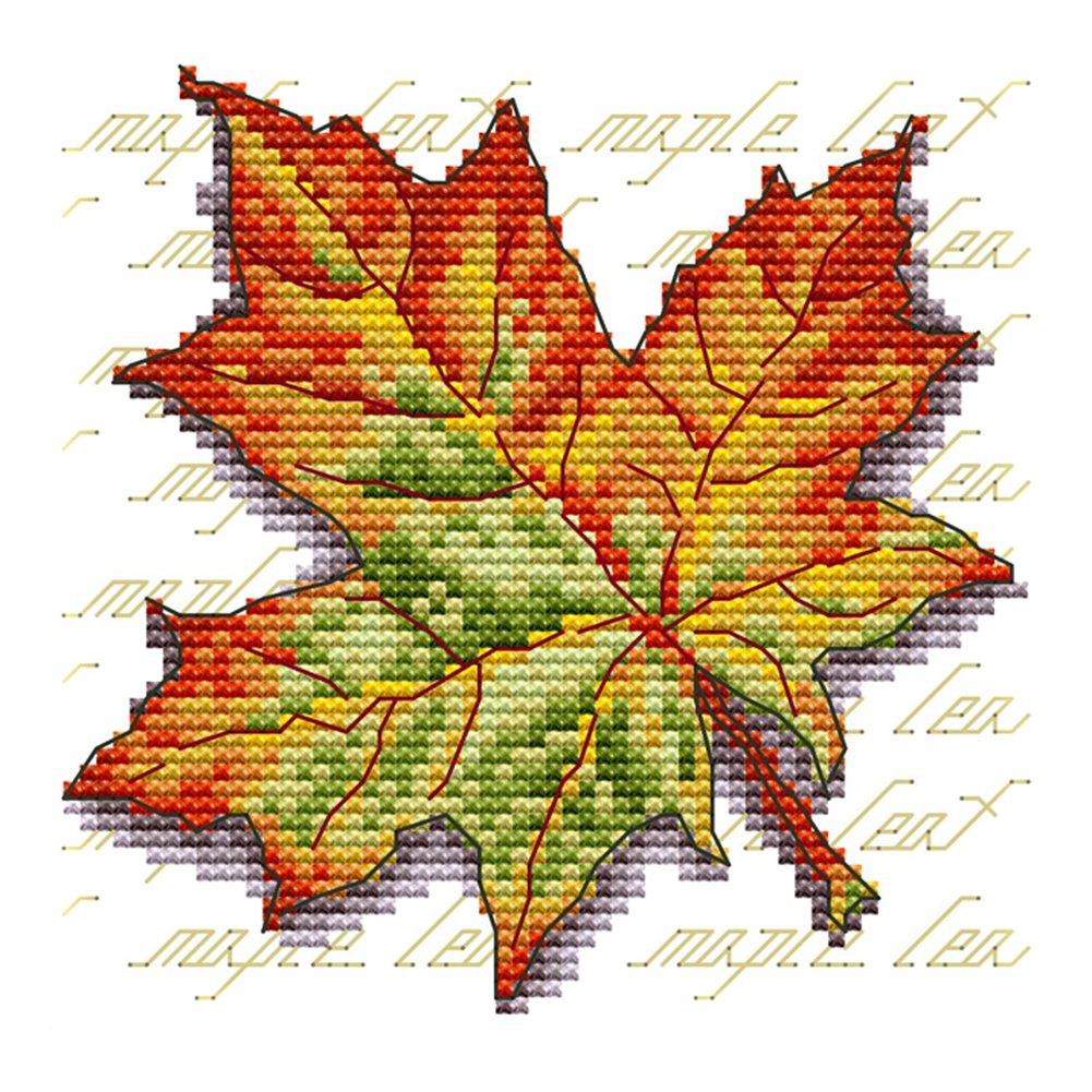 14ct Stamped Cross Stitch Maple Leaves(16*15cm)