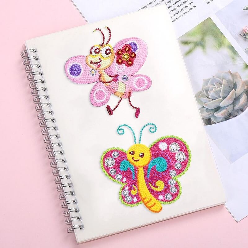 2 Pieces Cute Butterfly DIY Diamond Painting Book Stickers