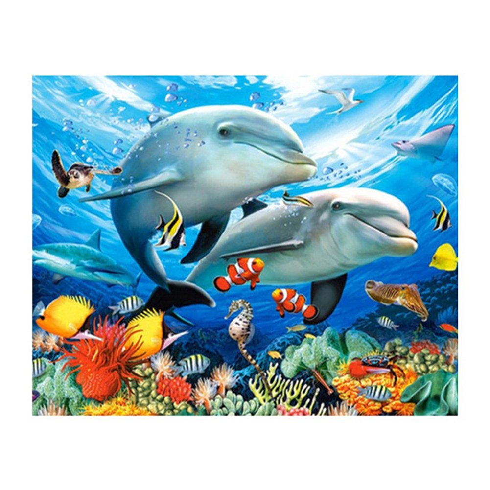 Diamond Painting - Partial Round - Brother Dolphin