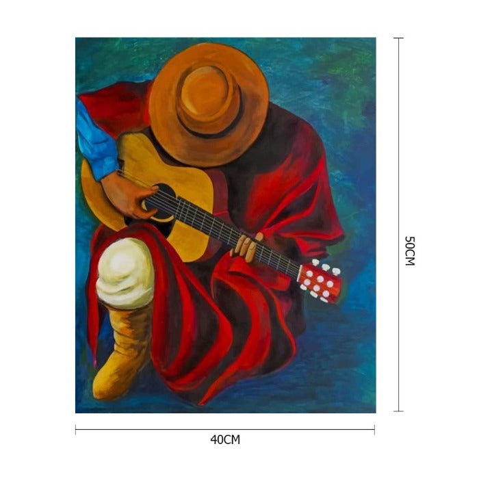 Frameless Oil Paint By Numbers Guitar Singer Acrylic paint Canvas Picture
