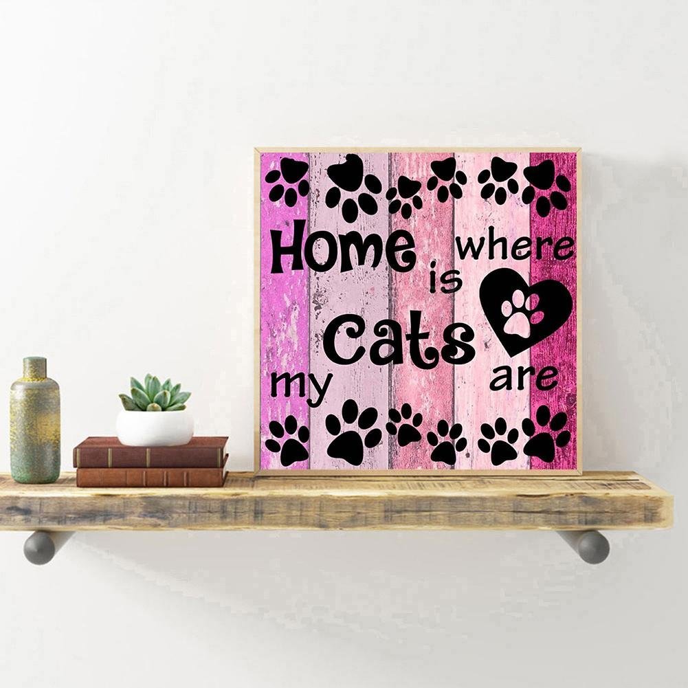 Diamond Painting - Full Round - Home is Where the Cats Are