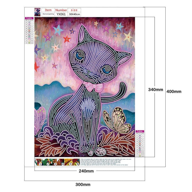 DIY Cat Special Shape Rhinestone embroidery kits