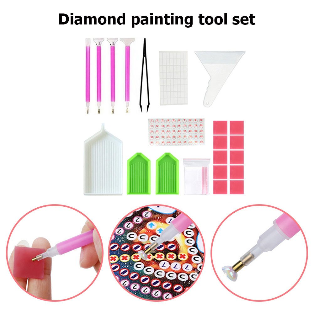 Kit de herramientas de imagen de diamantes de imitación con pinzas para pintura de diamantes