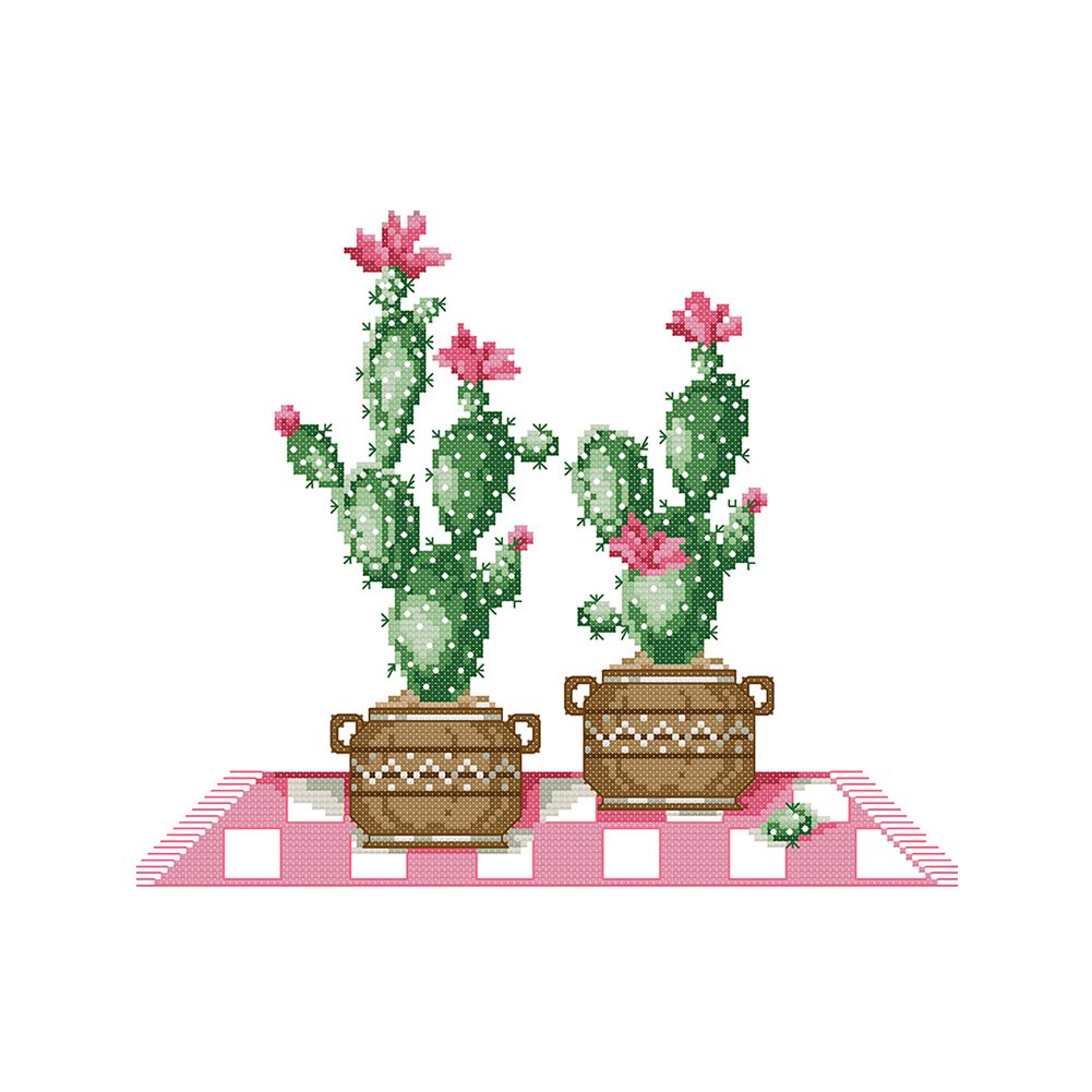 14ct Stamped Cross Stitch Potted Cactus (31*27cm)