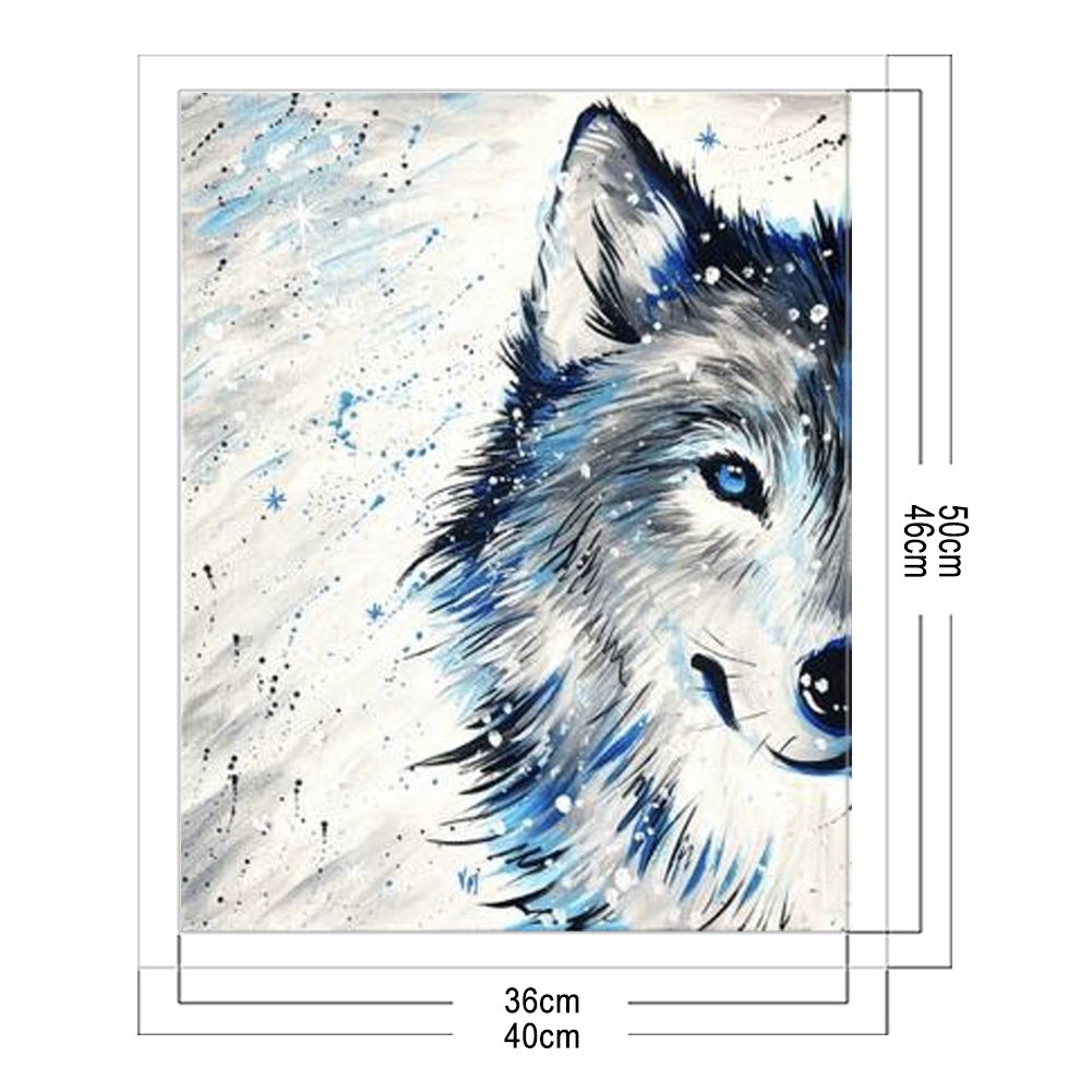 Punto de Cruz Estampado 11ct - Lobo Invernal (40*50cm)