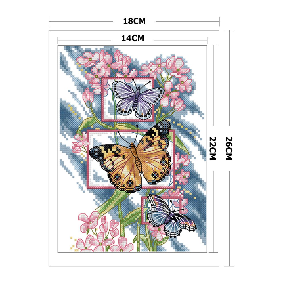 14ct Stamped Cross Stitch - Butterfly (18*26cm)