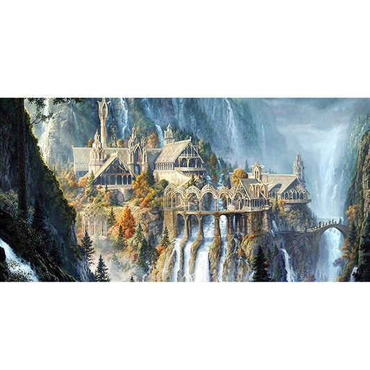 11ct Stamped Cross Stitch Castle On The Mountain(40*85cm)
