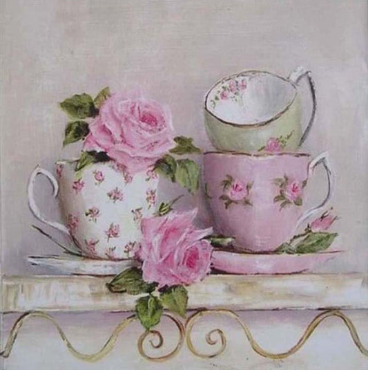 Diamond Painting - Full Round - Pink Cups