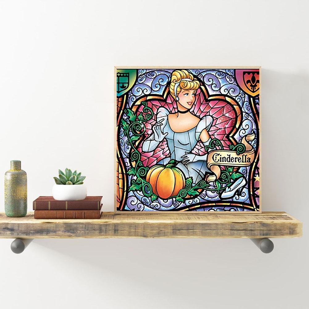 Cinderella Colorful Stained Glass 5D Diamond Art