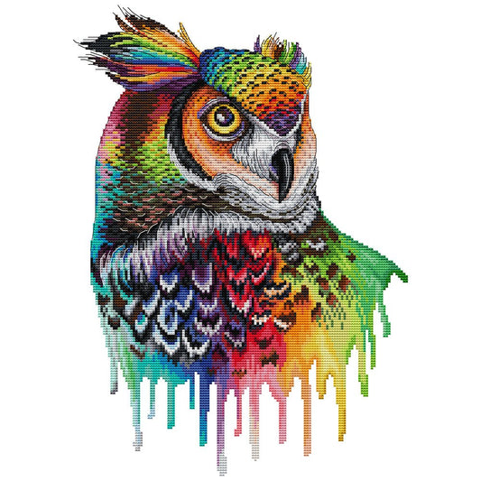 14ct Stamped Cross Stitch Colorful Owl (43*32cm)