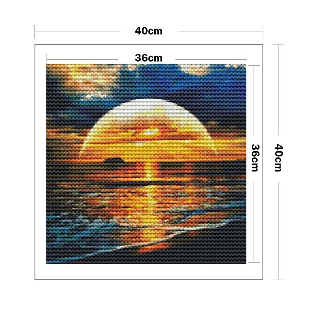 11ct Stamped Cross Stitch - Beach Sunset (40*40cm)