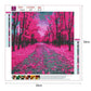 Kit de pintura de diamante DIY 5D - redondo completo - rosa vermelha floresta