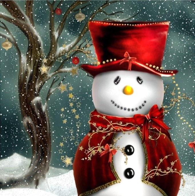 Diamond Painting - Full Round - Snowman A